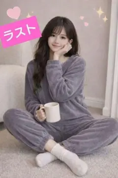 ラスト！ふわふわ ルームウェア 上下セット フリースパジャマ 部屋着冬レディース