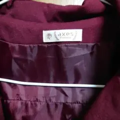 axes femme バーガンディ ロングコート