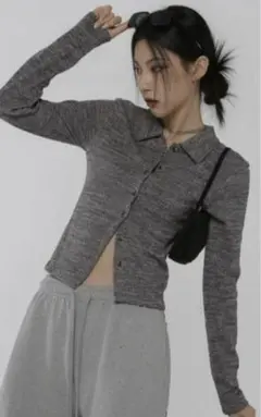 black up クロップシャツ