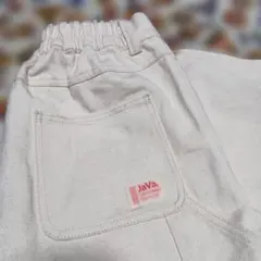 Java ホワイト ワイドパンツ　デニムパンツ　L