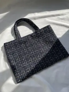 【1点のみ】A4収納可能❤︎ツイードバッグ❤︎ネイビー