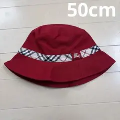 Burberry ベビーハット　チェック柄　赤 50cmのサムネイル