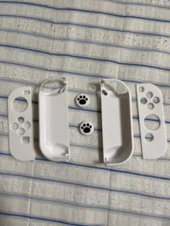 Joy-Con用カバー 2セット 猫の肉球スティックカバー付き ホワイト