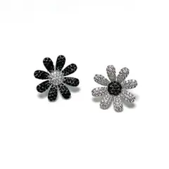 マーガレット　ピアス　両耳　デイジー　フラワー　花　ブラック　黒 マーガレット フラワー デイジー 花 ピアス 両耳 黒 シルバー ブラック