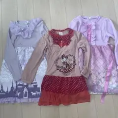 140サイズ　女の子ワンピース　3着セット