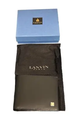 【未使用品】LANVIN PARIS ふたつ折り財布 黒色箱付きのサムネイル
