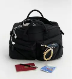 nugu poik オリジナルミドルマルチポケットクロスバック　Black