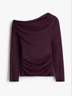 メッシュワンショルダートップス ダークプラムパープル