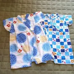 ミキハウス　甚平　双子　柄違い