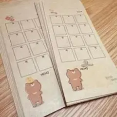 クマのイラスト付きメモ帳