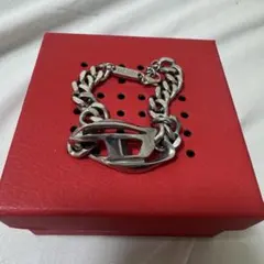 DIESEL Dロゴ チェーンブレスレット シルバー