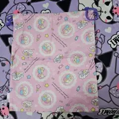 リトルツインスターズ　大判サイズ巾着　ジャンク