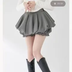 Darich ボリュームバルーンミニスカート グレー F - メルカリ