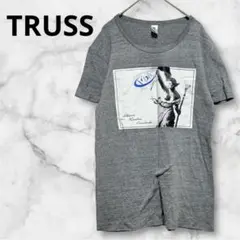 TRUSS ロゴディーシャツ　半袖 Tシャツ プリント入り　グレー