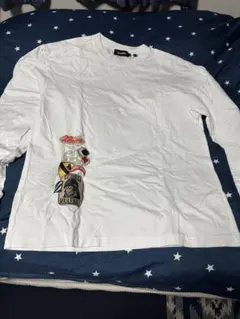 XLARGE 刺繍デザイン ホワイト長袖Tシャツ L