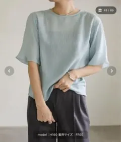 select MOCA 楊柳シフォンハーフスリーブブラウス