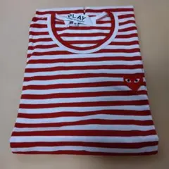 PLAY COMME des GARÇONS 赤白ストライプ Tシャツ M