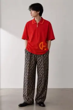 90’s CELINE HOMME Red Orange Zip Polo Lのサムネイル