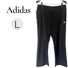 アディダス ジャージパンツ ( L サイズ ) ロゴ ライン ウエストゴム 黒