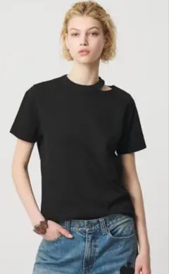H BEAUTY&YOUTH　コットンハイゲージカットオフTシャツのサムネイル