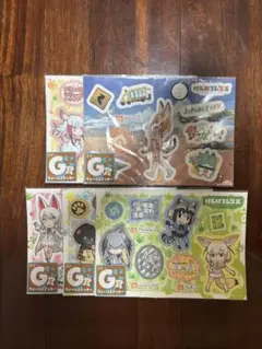 けものフレンズ　ウォールステッカー　5セット。