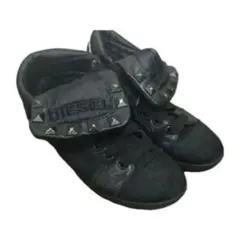 激レア　90s DIESEL スタッズ付きブラックスニーカー25.5㎝