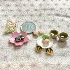 ミニチュア ひなまつりセット 和菓子・お茶付き ドールハウス