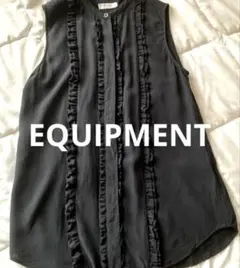 美品EQUIPMENT FEMME ブラック シルク100%ノースリーブ S/P