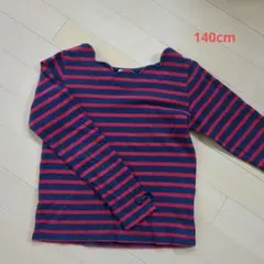 a.v.v 長袖カットソー 140cm ネイビー/レッド