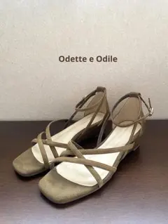 【美品】Odette e Odile 24.0cmオリーブグリーン サンダル
