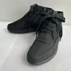 美品 fitfit ハイカットスニーカー 黒 サイドジップ 23.5 防水撥水