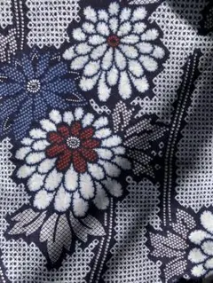 花柄 ネイビー 浴衣 単品