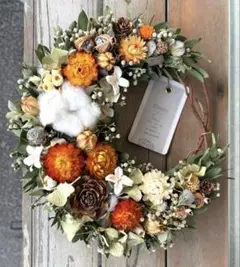 新年に♪ ビタミンカラーの三日月リース　ドライフラワーリース　ハーフリース