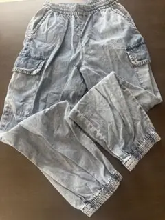 GUデニムカーゴジョガーパンツ ライトブルー M