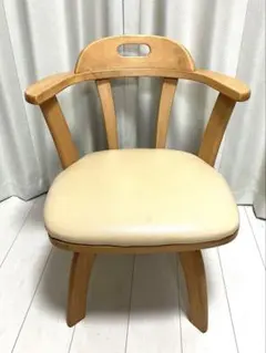 美品】回転式ダイニングチェア キャスター付き 天然木Chair Bonds 2