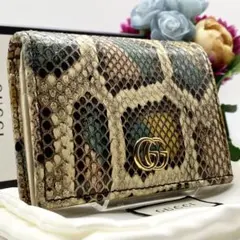 ✨極美品✨GUCCI 二つ折り　財布　GGマーモント　リアルパイソン　入手困難