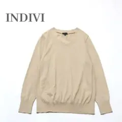 美品✨️INDIVI 【洗える／ベーシック】重ねVネックニットトップス