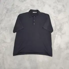 UNIQLOU ファインゲージニットポロシャツ XXL ブラック