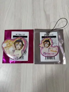 「ラブライブ！ サウナ」μ's 高坂穂乃果 ハート型缶バッジ＆アクリルストラップ
