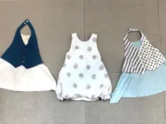 MARLMARL/ ロンパースリバーシブル　お食事エプロン(おまけ)　3点セット