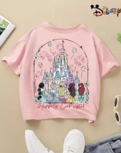女の子♪キッズ ディズニープリンセスキャラクター Tシャツ ピンク 100cm