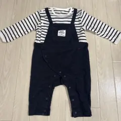 【水通しのみ】長袖ロンパース 80サイズ デニム サロペット オーバーオール