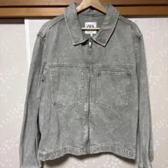 ZARA ジップアップデニムジャケット グレー US M 数回着用 美品 - メルカリ