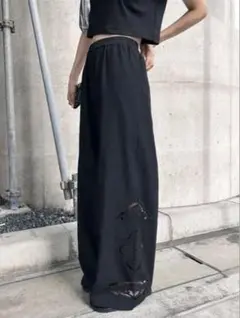 ungrid カットワークデザインラフパンツ　ブラック　完売カラー