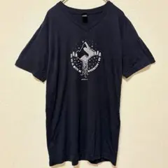 TULTEX 半袖 Vネック Tシャツ S 黒 紺 山柄 グラフィック 綿ポリのサムネイル