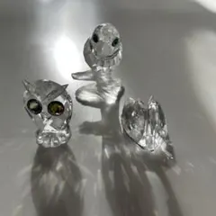 スワロフスキー、ガラス細工　鳥5点セット　置物インテリア