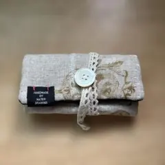 ハンドメイド リネンキーケース花柄