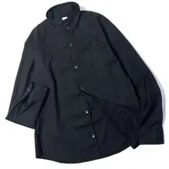【美品】タケオキクチ　スタンドカラー　長袖　シャツ　コットン　伸縮性　黒　2