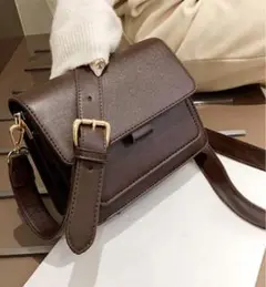 【残り1点】ZARAジャンル 海外ブランド スタイリッシュ茶色ショルダーバッグ