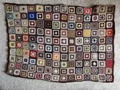 モチーフ編み【11】ハンドメイド　ブランケット　マルチカバー ハンドメイド モチーフ編み グラニースクエア ブランケット